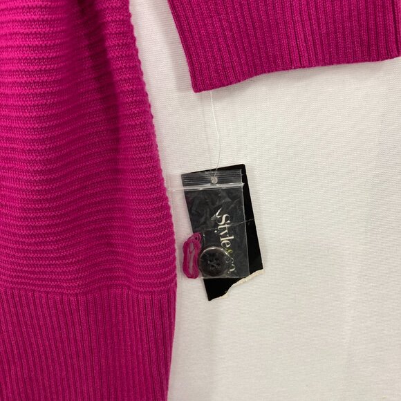 New Style & Co size 2X Pink Purple Soft Cozy Elegant Button Neck Tunic Sweater - Picture 3 of 8